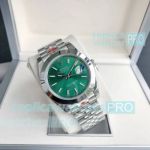 Replica Rolex Datejust 41 Mint Green Beveled Bezel Jubilee Band Watch